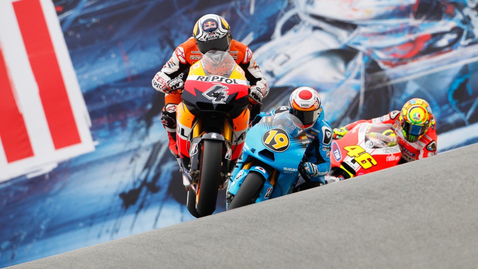 Andrea Dovizioso, Alvaro Bautista, Valentino Rossi, Repsol Honda Team, Rizla Suzuki MotoGP, Ducati Team, Laguna Seca, FP3