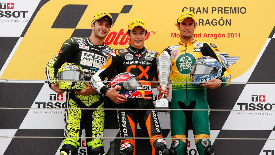 Iannone, Marquez, Corsi, Speed Master, Team CatalunyaCaixa Repsol, Ioda Racing Project, MotorLand Aragón RAC
