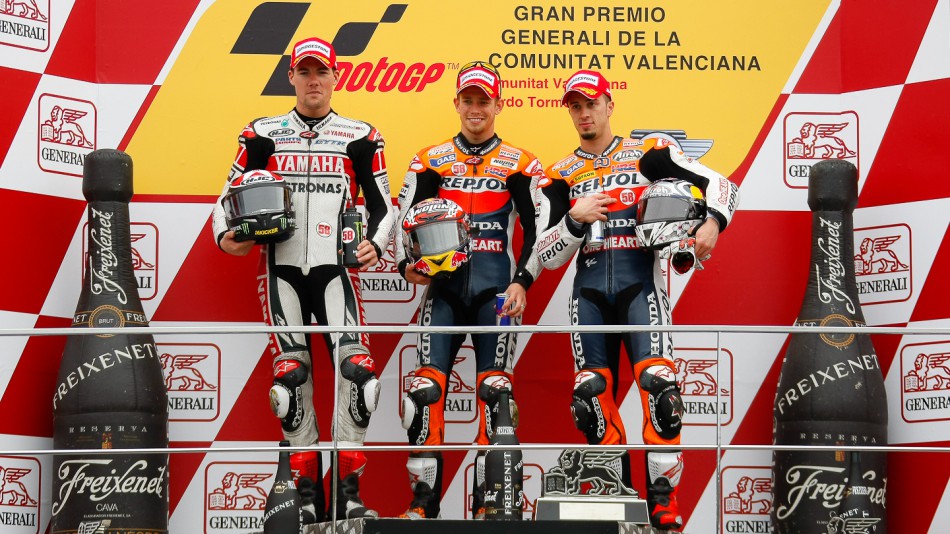 Spies, Stoner, Dovizioso, Yamaha Factory Racing, Repsol Honda Team, Valencia RAC