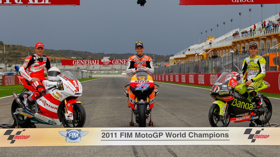 2011 World Champions Bradl, Stoner, Terol, Valencia