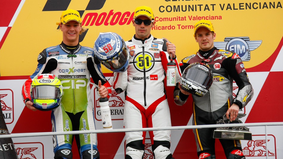 Aegerter, Pirro, Kallio, Technomag-CIP, Gresini Racing Moto2, Marc VDS Racing Team, Valencia RAC