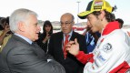Telecinco CEO Paolo Vasile, Dorna Sports CEO Carmelo Ezpeleta, Valentino Rossi - Jerez Circuit