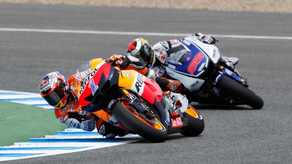 Casey Stoner, Jorge Lorenzo, Repsol Honda Team, Yamaha Factory Racing, Jerez RAC