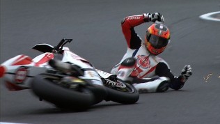 Le Mans 2012 - Moto2 - FP3 - Action - Gino Rea - Crash
