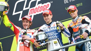 Rossi, Lorenzo, Stoner, Ducati Team, Yamaha Factory Racing, Repsol Honda Team, Le Mans RAC
