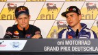 Stoner, Lorenzo, Repsol Honda Team, Yamaha Factory Racing, eni Motorrad Grand Prix Deutschland Press Conference