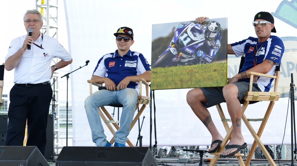 Jorge Lorenzo, Ben Spies, Yamaha Factory Racing, Riders For Health Indinapolis