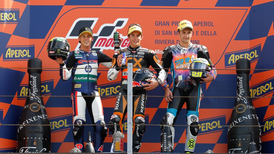 Espargaro, Marquez, Iannone, Pons 40 HP Tuenti, Team CatalunyaCaixa Repsol, Speed Master, Misano RAC