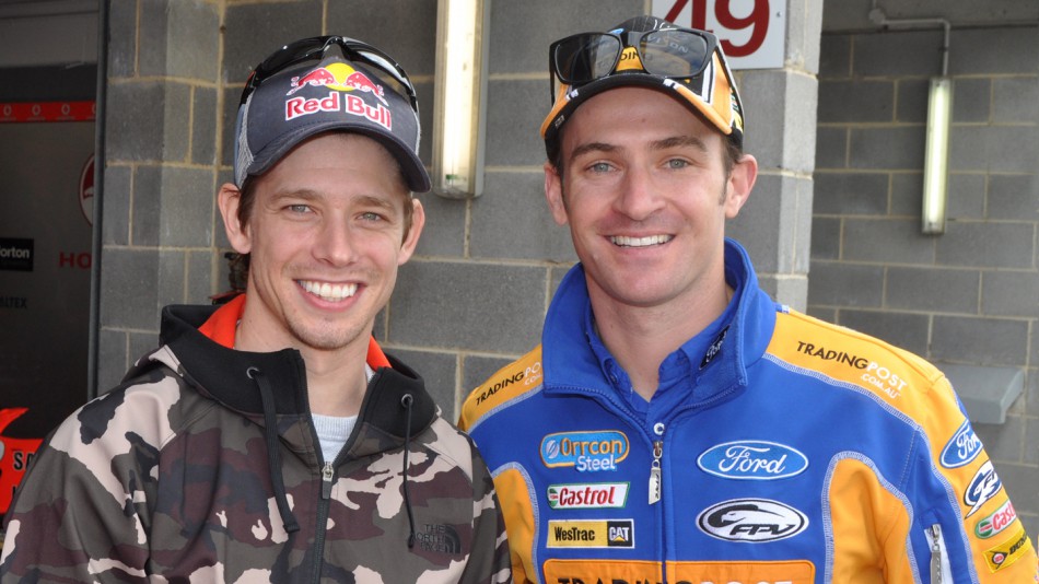 Casey Stoner, Will Davison, V8 driver for Ford Performance Racing (Trading Post FPR) - © Copyright Russell Colvin