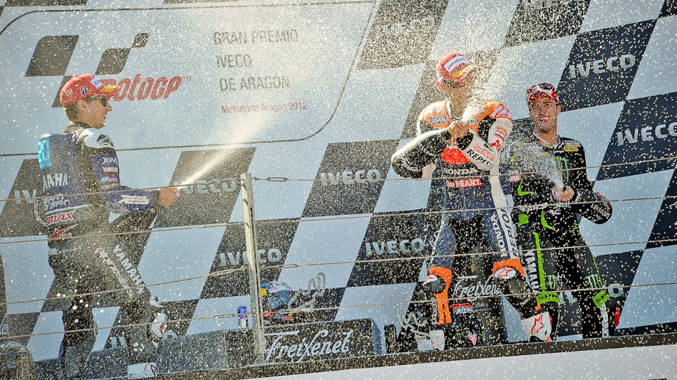 Lorenzo, Pedrosa, Dovizioso, Yamaha Factory Racing, Repsol Honda Team, Monster Yamaha Tech 3, Aragón RAC