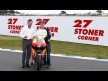 Linfox' Andrew Fox and Casey Stoner at Phillip Island Turn 3, Stoner Corner