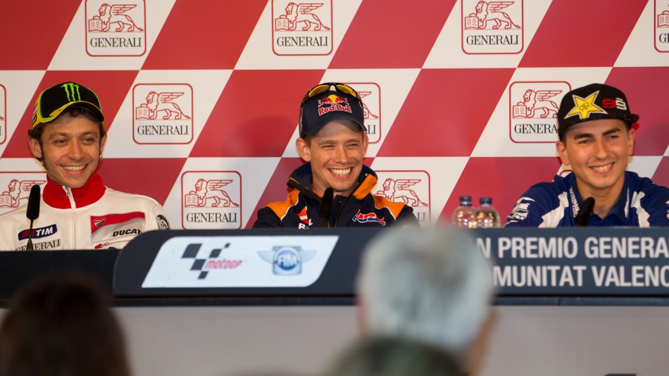 Rossi, Stoner, Lorenzo, Gran Premio Generali de la Comunitat Valenciana Press Conference