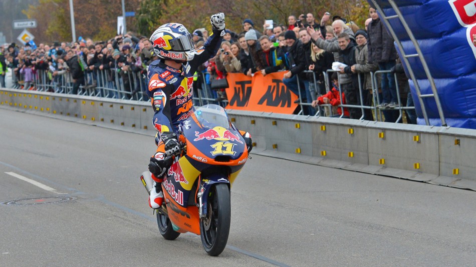Sandro Cortese celebrates Moto3 World Title in hometown Berkheim - © Fritz Glänzel