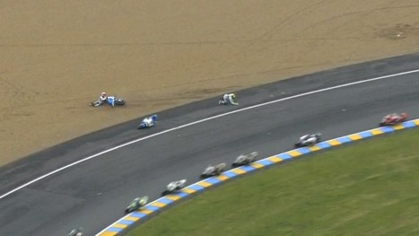 Le Mans 2013 - Moto2 - RACE - Action - Pol Espargaro and Esteve Rabat - Crash
