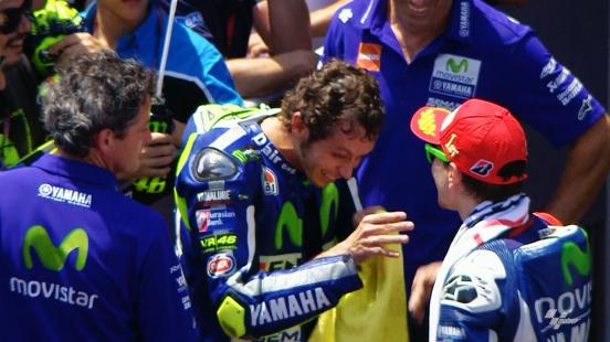 Aleix Espargaro took pole, but on race day the track belonged to Lorenzo & Rossi.