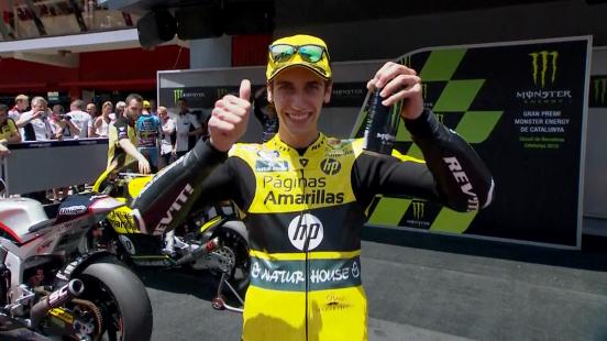 Alex Rins was second after a Tito Rabat mistake on the last lap.