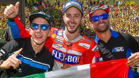 Three incredible races and three Italian winners. Dovi conquers Mugello to become the first Italian to win there in MotoGP™ since 2008