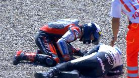 Both riders came together at the final corner in 2006, but it was what happened immediately after the crash that left Tamada laughing