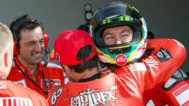 Replacing Sete Gibernau, the Superbike legend pulled off an incredible shock win as Rossi vs Hayden went down to the wire