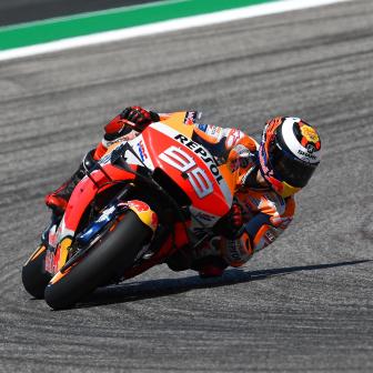 Lorenzo and Petrucci into Q2 as Dovizioso misses out