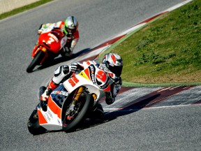 Kenny Noyes and Efren Vazquez in action at the Catalunya test