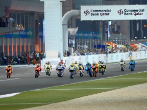 MotoGP group in action in Qatar