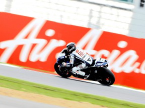 Jorge Lorenzo in action in Silverstone
