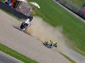 Rossi crashes during FP2 in Mugello