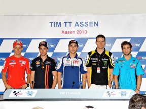 Stoner, Dovizioso, Lorenzo, Spies and Bautista at the TIM TT Assen Press Conference