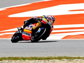 Marc Marquez in action at the Catalunya Circuit