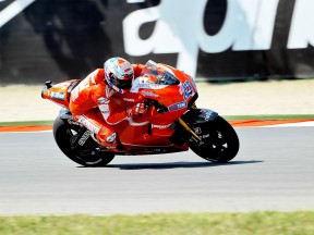 Casey Stoner in action at Misano