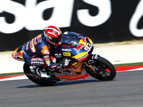 Red Bull Ajo Motorsport 125cc rider Marc Márquez in action