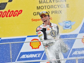 Toni Elías celebrates 2010 Moto2 World Championship at Sepang
