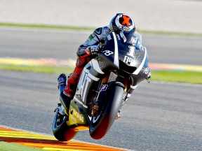 Jorge Lorenzo in action at Valencia test