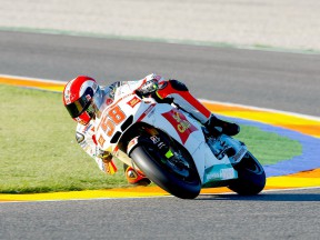 Marco Simoncelli in action at Valencia test