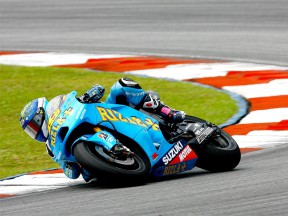 Alvaro Bautista in action at the Sepang test