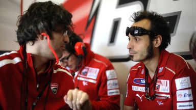 Vittoriano Guareschi with Filippo Preziosi at the Ducati Team garage