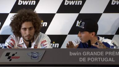 Lorenzo and Simoncelli exchange views in Estoril QP Press Conference