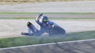 Aragón 2011 - Moto2 - FP2 - Action - Yonny Hernandez - Crash