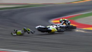 Aragón 2011 - MotoGP - Race - Action - Elias and Capirossi - Crash