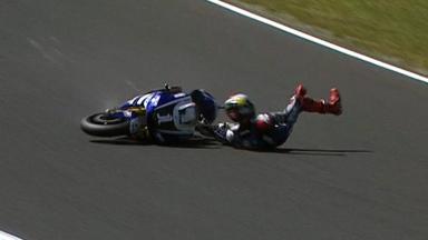 Phillip Island 2011 - MotoGP - Warm Up - Action - Jorge Lorenzo - Crash