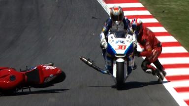Catalunya 2012 - Moto2 - QP - Action - Cardus and Nakagami - Crash