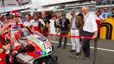 Rupert Stadler, Audi AG Chairman and Gabriele del Torchio, Ducati CEO on the grid at the Sachsenring