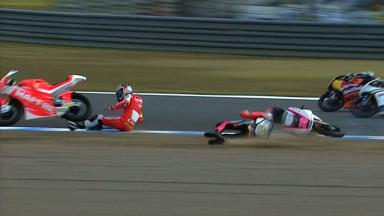 Motegi 2012 - Moto3 - RACE - Action - Folger and Salom - Crash