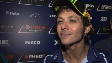 Rossi makes top three on Yamaha return