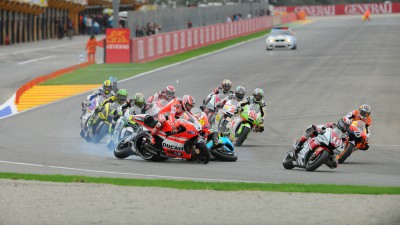 Ducati Team out of Valencia GP in Turn one