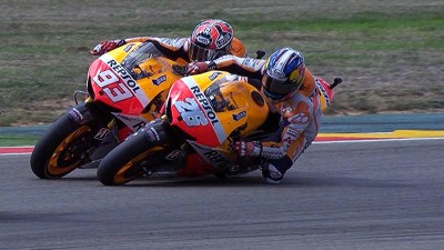Pedrosa crashes out after Marquez touch