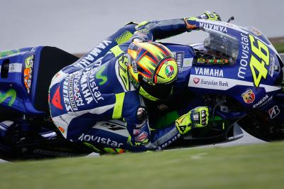 Rossi tops wet Warm Up