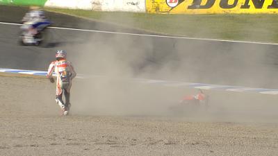 L'infortunio di Pedrosa a Motegi 