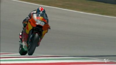 Mugello MotoGP 340kmph in 6th gear, pinned across the kerbs.